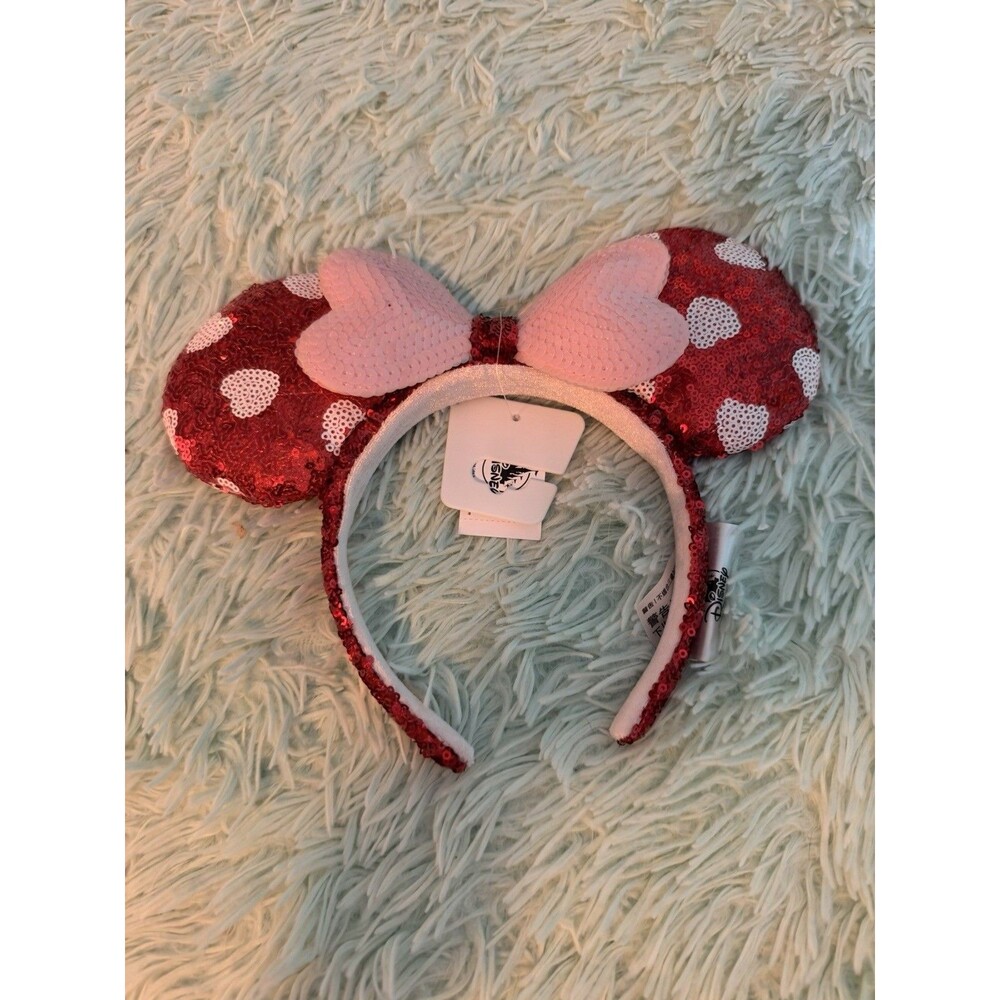 Disney Parks 2021 Valentines Day Heart Bow Headband Ears 100% Authentic NWT